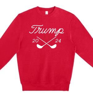 Golf Trump 47 2024 On Back Premium Crewneck Sweatshirt