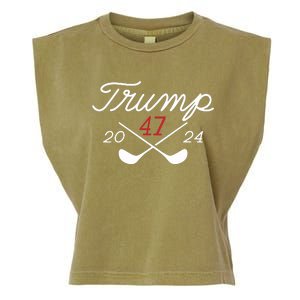 Golf Trump 47 2024 On Back Garment-Dyed Women's Muscle Tee