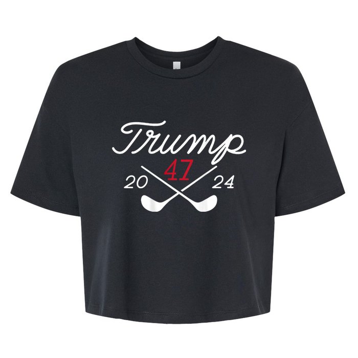 Golf Trump 47 2024 Bella+Canvas Jersey Crop Tee