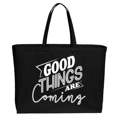 Good Things Are Coming Cotton Canvas Jumbo Tote