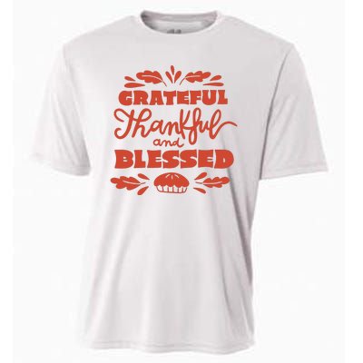 Grateful Thankful And Blessed Thanksgiving Cooling Performance Crew T-Shirt