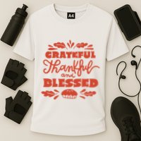 Grateful Thankful And Blessed Thanksgiving Cooling Performance Crew T-Shirt