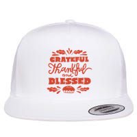 Grateful Thankful And Blessed Thanksgiving Flatbill Hat