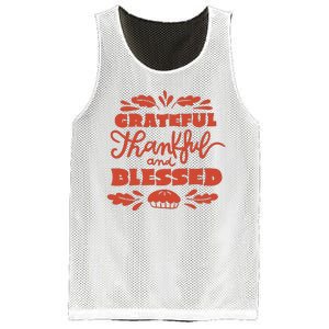 Grateful Thankful And Blessed Thanksgiving Mesh Reversible Basketball Jersey Tank