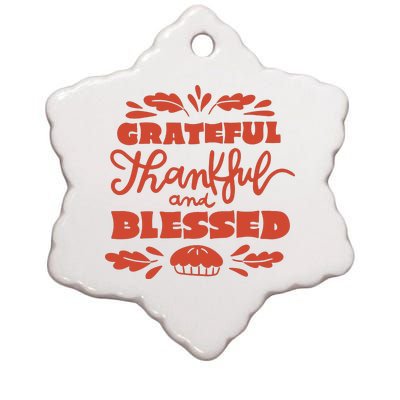 Grateful Thankful And Blessed Thanksgiving Ceramic Star Ornament