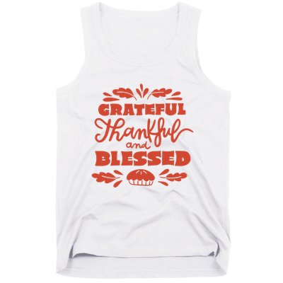 Grateful Thankful And Blessed Thanksgiving Tank Top