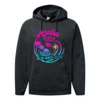 Girl Trip Aruba 2024 Beach Weekend Birthday Squad Performance Fleece Hoodie