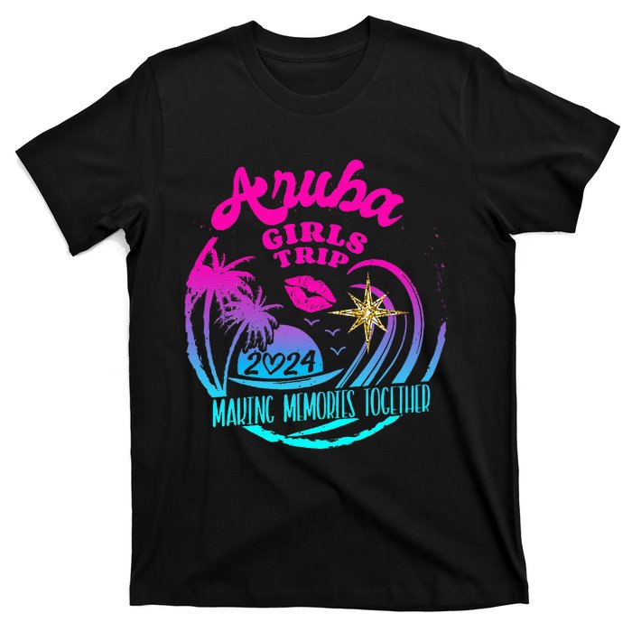 Girl Trip Aruba 2024 Beach Weekend Birthday Squad T-Shirt