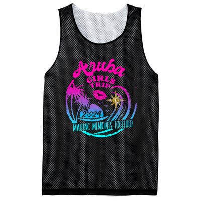 Girl Trip Aruba 2024 Beach Weekend Birthday Squad Mesh Reversible Basketball Jersey Tank