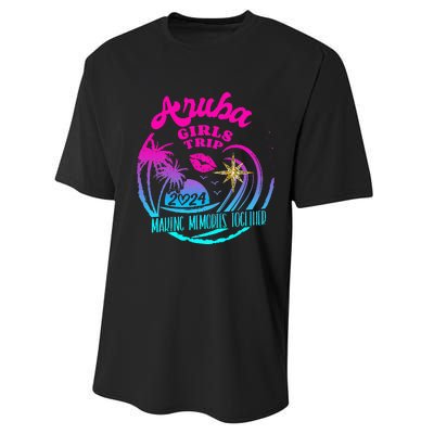 Girl Trip Aruba 2024 Beach Weekend Birthday Squad Performance Sprint T-Shirt