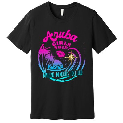 Girl Trip Aruba 2024 Beach Weekend Birthday Squad Premium T-Shirt