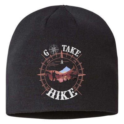 Go Take A Hike Hiking Camping Lovers Funny Outdoors Sustainable Beanie