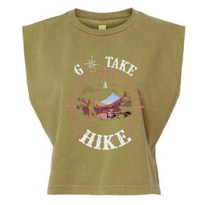 Go Take A Hike Hiking Camping Lovers Funny Outdoors Garment-Dyed Women's Muscle Tee