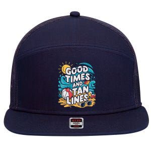 Good Times And Tan Linesv 7 Panel Mesh Trucker Snapback Hat