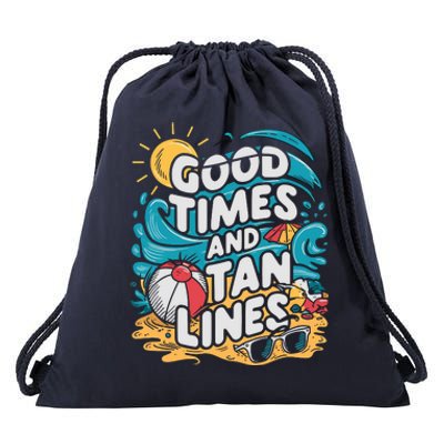 Good Times And Tan Linesv Drawstring Bag