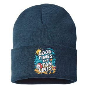 Good Times And Tan Linesv Sustainable Knit Beanie