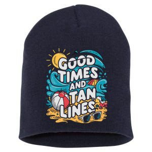 Good Times And Tan Linesv Short Acrylic Beanie