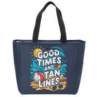 Good Times And Tan Linesv Zip Tote Bag