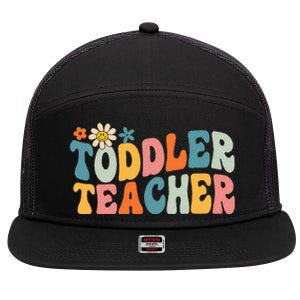 Groovy Teacher Appreciation Back To School 7 Panel Mesh Trucker Snapback Hat