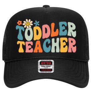 Groovy Teacher Appreciation Back To School High Crown Mesh Back Trucker Hat