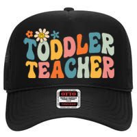 Groovy Teacher Appreciation Back To School High Crown Mesh Back Trucker Hat