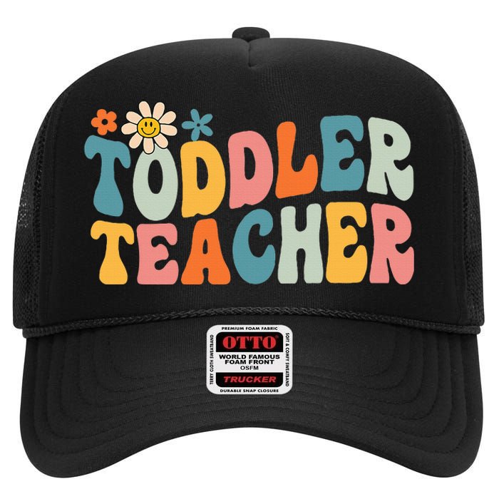 Groovy Teacher Appreciation Back To School High Crown Mesh Back Trucker Hat