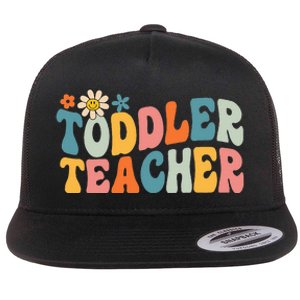 Groovy Teacher Appreciation Back To School Flat Bill Trucker Hat