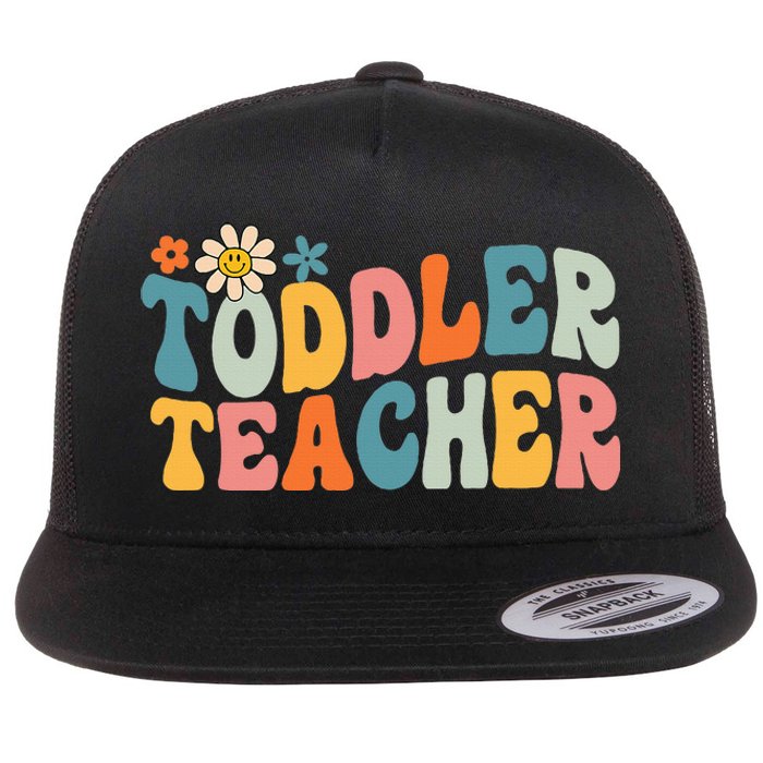 Groovy Teacher Appreciation Back To School Flat Bill Trucker Hat