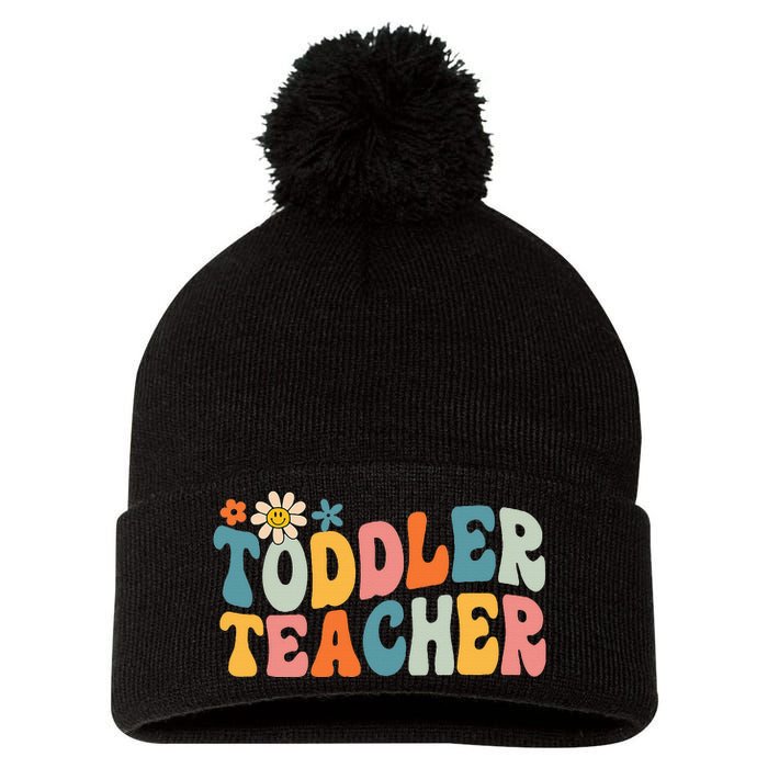 Groovy Teacher Appreciation Back To School Pom Pom 12in Knit Beanie