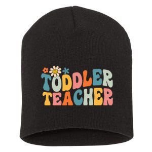 Groovy Teacher Appreciation Back To School Short Acrylic Beanie