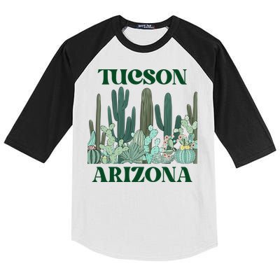 Green Tucson Arizona Cactus Great Gift Kids Colorblock Raglan Jersey