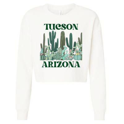 Green Tucson Arizona Cactus Great Gift Cropped Pullover Crew