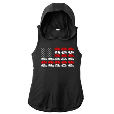 Garbage Trump American Flag Vote Trump Ladies PosiCharge Tri-Blend Wicking Draft Hoodie Tank