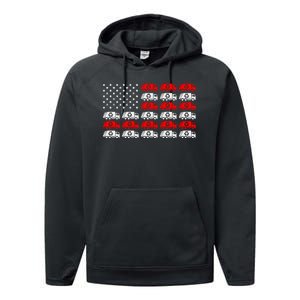 Garbage Trump American Flag Vote Trump Performance Fleece Hoodie