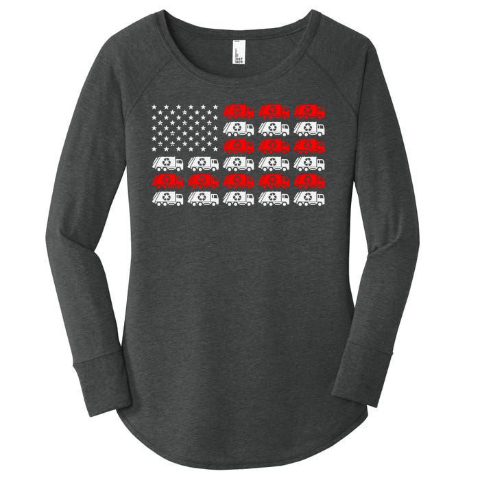 Garbage Trump American Flag Vote Trump Women's Perfect Tri Tunic Long Sleeve Shirt