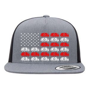 Garbage Trump American Flag Vote Trump Flat Bill Trucker Hat