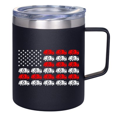 Garbage Trump American Flag Vote Trump 12oz Stainless Steel Coffee Mug