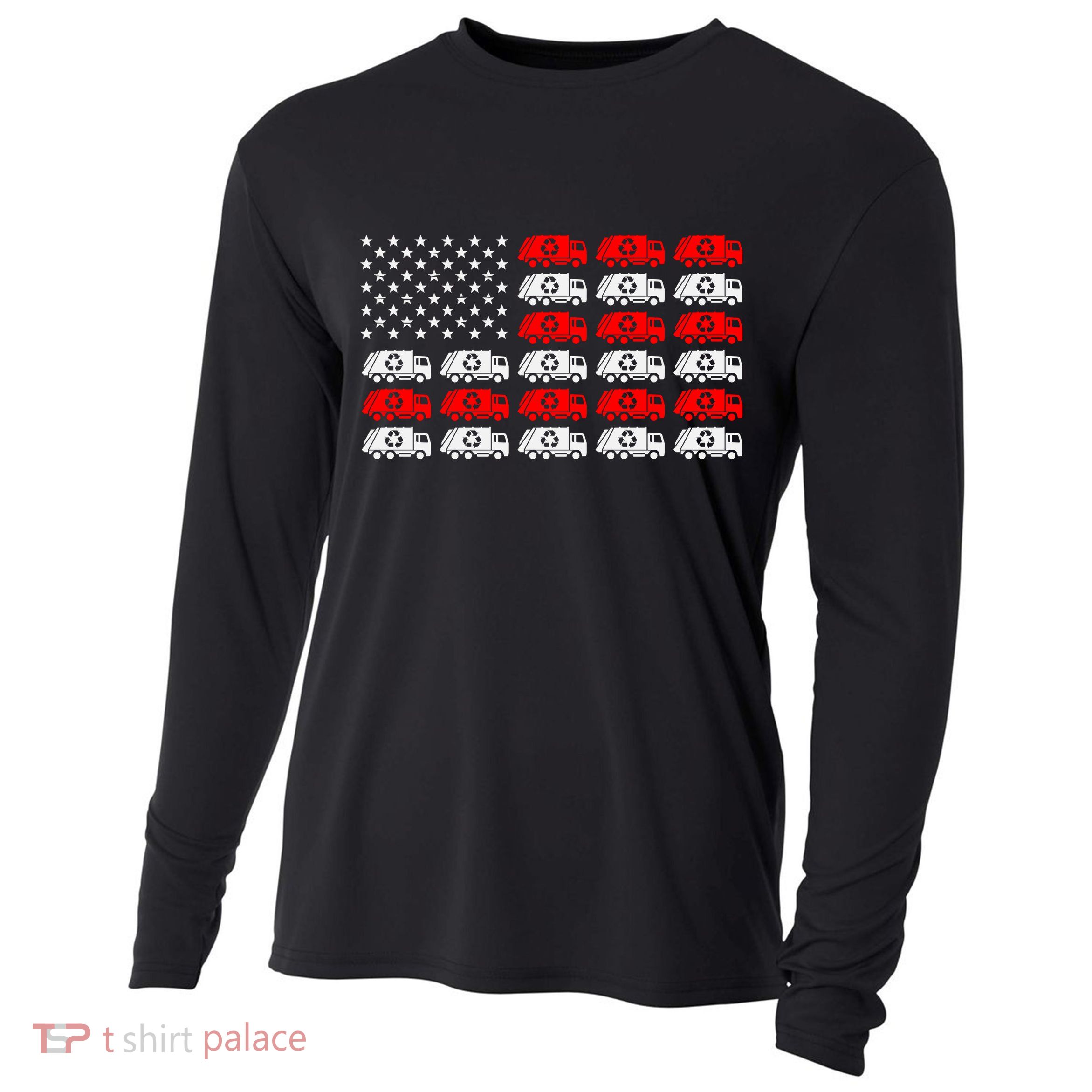 Garbage Trump American Flag Vote Trump Cooling Performance Long Sleeve Crew