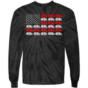 Garbage Trump American Flag Vote Trump Tie-Dye Long Sleeve Shirt