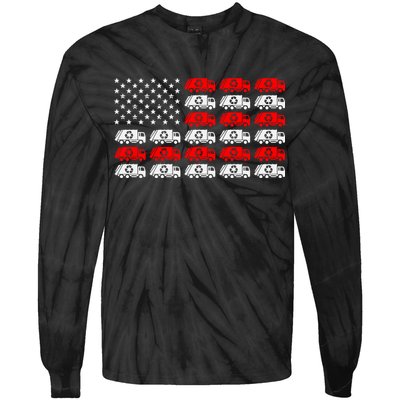 Garbage Trump American Flag Vote Trump Tie-Dye Long Sleeve Shirt