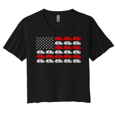 Garbage Trump American Flag Vote Trump Women's Crop Top Tee