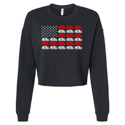 Garbage Trump American Flag Vote Trump Cropped Pullover Crew