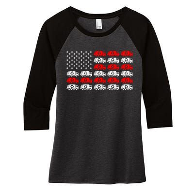 Garbage Trump American Flag Vote Trump Women's Tri-Blend 3/4-Sleeve Raglan Shirt