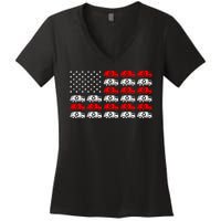 Garbage Trump American Flag Vote Trump Women's V-Neck T-Shirt