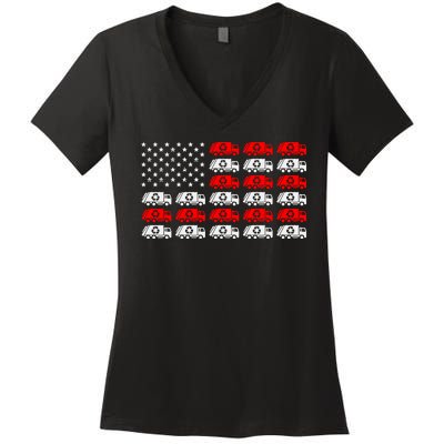 Garbage Trump American Flag Vote Trump Women's V-Neck T-Shirt