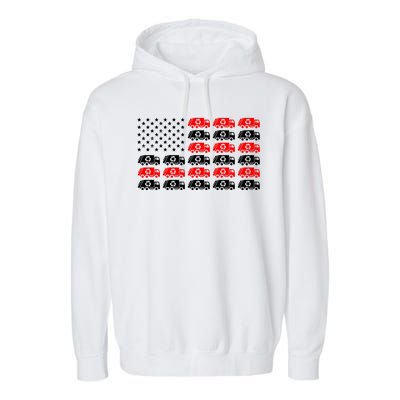 Garbage Trump American Flag Vote Trump Garment-Dyed Fleece Hoodie