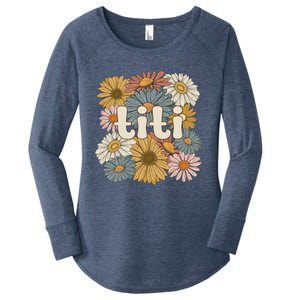 Groovy Titi Auntie Flowers Cute Titi Aunt Gift Women's Perfect Tri Tunic Long Sleeve Shirt