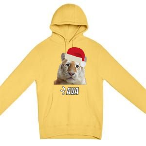 Golden Tiger Ava Chiang Mai Xmas Hat Wildlife Beauty Funny Premium Pullover Hoodie