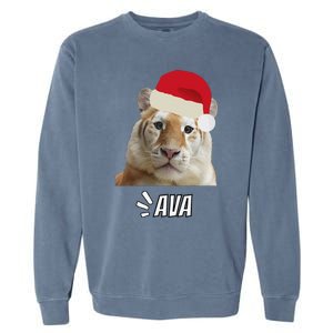 Golden Tiger Ava Chiang Mai Xmas Hat Wildlife Beauty Funny Garment-Dyed Sweatshirt