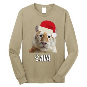 Golden Tiger Ava Chiang Mai Xmas Hat Wildlife Beauty Funny Long Sleeve Shirt